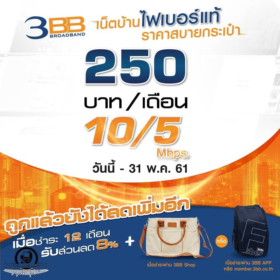 เนตบ้าน ราคาสบายกระเป๋า เพียง 250 บาท ที่ความเร็ว 10/5 Mbps - ภาพประกอบ 2