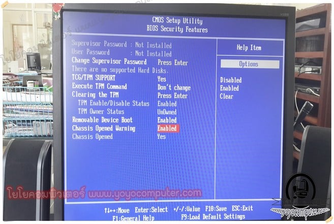 แก้ปัญหา เข้าวินโด้ไม่ได้ ขึ้น Your chassis has been opened. Press F1 Continue