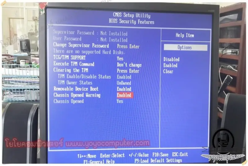 แก้ปัญหา เข้าวินโด้ไม่ได้ ขึ้น Your chassis has been opened. Press F1 Continue