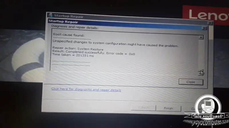 Startup Repair Diagnosis - Root cause found