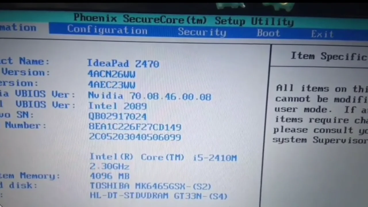 ภาพจากวิดีโอสอนแก้ปัญหา how to enter bios all brands