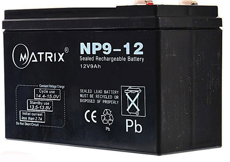 แบตเตอรี่แห้ง UPS 12V 9Ah (Matrix NP9-12 สำหรับเปลี่ยนใส่เครื่องสำรองไฟ)